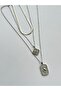 Steel Silver Color Abundance and Luck Pendant Triple Necklace - 4