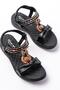 Dm-608 Black Stone Back Elastic Daily Women's Sandals - 3