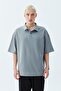 POLO NECK BASIC OVERSIZE T-SHIRT-LIGHT SMOKE - 6