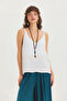 V-Neck Minimal Strap Blouse White - 3