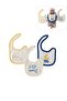 K%100 Cotton 3-Piece Baby Boy Bib Collar Baby Bib Double Layer Snaps Scarf Drool Bib