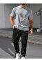 Men's Black Line Hardcore Paris Printed Oversize Tracksuit Set - 3
