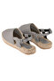 Genuine Leather Dark Gray Women's Handmade Espadrille - 4