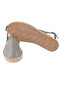 Genuine Leather Dark Gray Women's Handmade Espadrille - 5