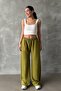Pistachio Green Wide Leg Modal Women's Sweatpants Mg2122 - 2