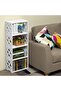 White 5-Tier Small Bookshelf – 4-Shelf PVC Organizer for Bathroom, Bedroom, Living Room, Kids Room - 5