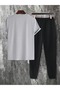 Men's Black Line Hardcore Paris Printed Oversize Tracksuit Set - 2