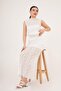 High Waist Romantic Lace White Long Skirt - 4