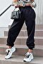 Mad Girls Black Oversize Women's Tracksuit with Elastic Legs Mg324