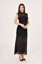 Zero Sleeve Romantic Lace Black Blouse - 3