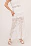 High Waist Romantic Lace White Long Skirt - 3