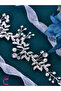 Exclusive Design Tulle Train with Zircon Stones Pearls and Flowers Bridal Crown Silver Wedding Hairpin Accessory - 5