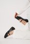 Senras women's flat shoes with scarf buckle black patent leather - 3