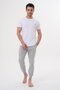 Mecit 4000 White Gray Men's Plus Size Pajama Set - 2