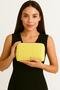 Yellow Square Patterned Women's Makeup Bag - Waterproof Travel Organizer, Zippered, Portable