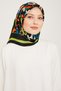Oil Green Letter Patterned Tivil Silk Scarf 9006-03
