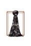 Marble Patterned Silk Shawl - Black and White 05246