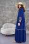 Navy Blue Virgo Embroidered Dress - 2048 - 4