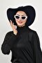 Hijab (Sea, Pool) Swimming Cap with Detachable Bow on the Back, S-10Sn, Navy Blue - 4