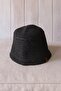 Straw Buchet Hat - Silvery Black - 2