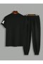 Men's Casual Los Angeles English Text Printed Short Sleeve T-Shirt and Long Pants Set, - 4