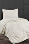 Single Bedspread with Tassels, No Filling, No Ironing Required, 2 Pieces, Eyelet, Ecru - 2