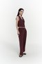 Anka Linen Claret Red Vest Trousers Set - 6