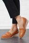 Gesha Front Sewing Laser Women's Genuine Leather Shoes Tan Skin - 3