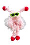 Pink Color Monster Figured Glasses Plush Bagel Buckle - 2