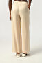 Women's Elastic Waist Loose Leg Solid Color Viscosa Fabric Pants - 5