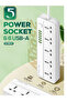 Power Strip Extension Cord 5 Sockets 6 Usb Ports 2m Cable 2500w With Qc3.0 Fast Charging