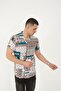 Blue Color Patterned Viscose Men's Shirt - 7