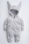 X Silk Atlas Girl Boy Baby Gray Plush Rabbit Jumpsuit