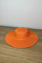 Orange Wide Brim Straw Hat - Summer Vacation and Daily Use - 2