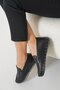 Posyer Sole Stitched Moccasin Genuine Leather Shoes Black Skin - 3