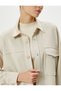 Oversize Shirt Suede Look Flap Pocket Buttoned - 5