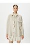 Oversize Shirt Suede Look Flap Pocket Buttoned - 3