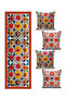 Filament Special Design Quadruple Cushion Case and Runer Set - Embroidery Look