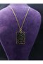 Strength the Strength Tarot Card Model Yellow and Rose Color Plated Enamel Processing Mystic Power Steel Pendant - 4