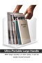 Clear Acrylic Magazine Rack With Handles, Modern Organizer For Home And Office - 5
