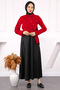 Red Waist Tie Crop Shirt - 3