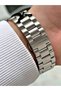 With Calendar Silver-Navy Color Steel Band Steel Case 10 Atm Waterproofness Men's Wristwatch 2495.02 - 4