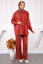 Burgundy Single Pocket Oversized Tensel Tunic Trouser Set