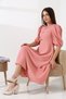 Watermelon Sleeve Midi Dress with Metal Accessories - Powder - 6