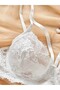 Eyelash Print Lace Unlined Bra & Eyelash Print Brazilian Panty Set - 2