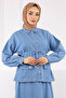 Blue Pocket Jacket Skirt Denim Suit - 3