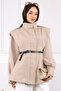 Beige Shoulder Epaulette Belted Trench Coat