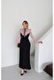 Women's Imported Glittery Yoryo Chiffon Fabric Lace-Detail Pleated Ribbon-Accented Lined Special Design Dress - 4
