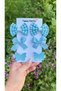 Blue Gingham, Bow, Butterfly 6-Piece Set Buckle (Half-Covered Metal Clip)