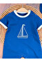 Sail Embroidered Hat and Snap Fastener Bottom Summer Baby Boy Jumpsuit - 3